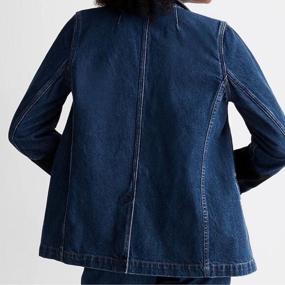 Madewell Denim Blazer Size XXS Oversized Relaxed Fit - Picture 3 of 13